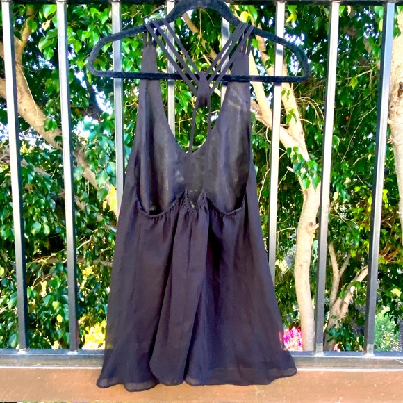 Millau Black Chiffon Mini Dress - M - Picture 7 of 9